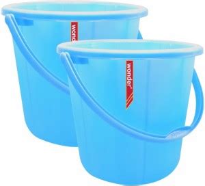 Wonder Plastic Bucket Set, Fty, Set of 2 Pc, 22 Ltrs, Blue Color, Made ...