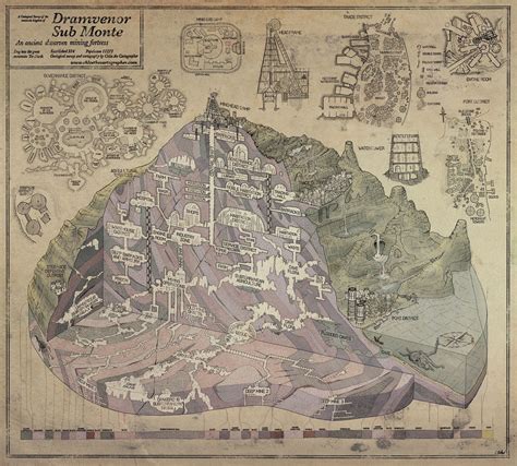 ArtStation - Dramvenor, dwarven under mountain city map and geological ...