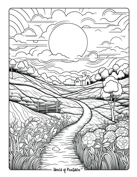 Landscape Coloring Pages 的图像结果