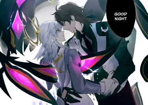 Safebooru - 2boys black shirt brown hair collared shirt earrings ...