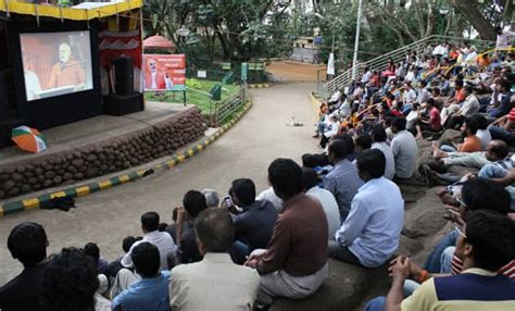 Live Screening of Shri Modi’s speech held at Bugle Rock Park in Bengaluru