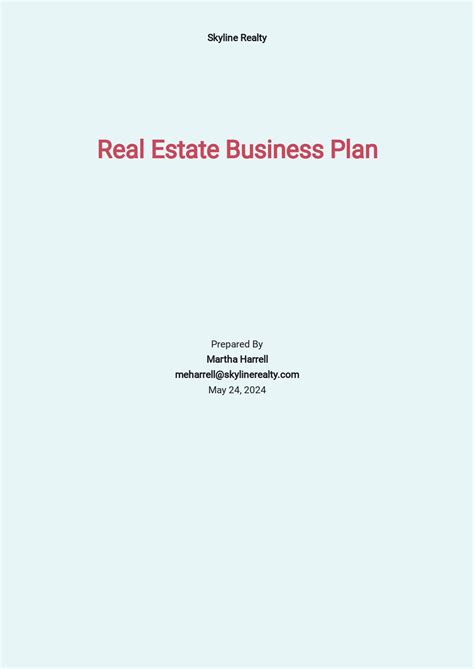 Real Estate Business Plan Template 的图像结果