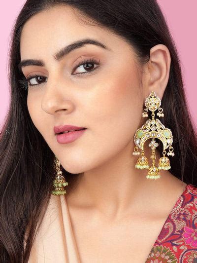 Buy Chand Bali Earring Online | Artificial Jewellery Set Online - Rubans