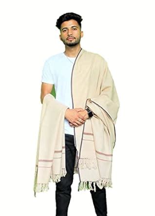 Buy Men's Plain Pure Woollen Kullu Handloom Lohi/Shawl [50" X 100 ...