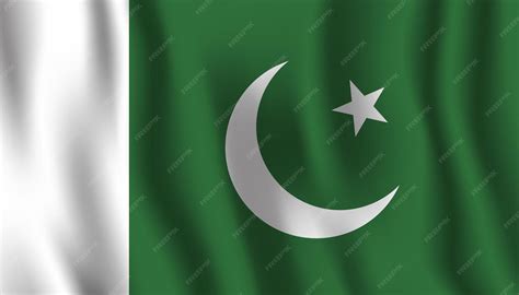 Premium Vector | A green and white flag with a star on it.