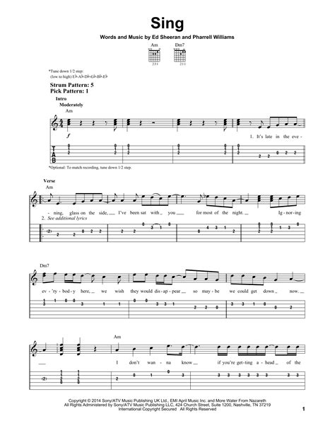 Sing by Ed Sheeran - Easy Guitar Tab - Guitar Instructor