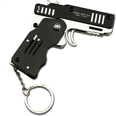 Almekaquz Rubber Band Gun Mini Metal Foldable Toy Rubber Gun ...
