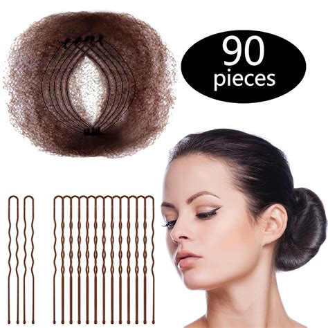 Buy Zonon Hair Nets Invisible Elastic Edge Mesh and U Shaped Pins Set ...
