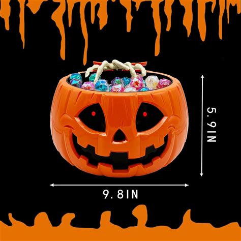 Animated Halloween Skull pumpkin Bowl trick or treat India | Ubuy