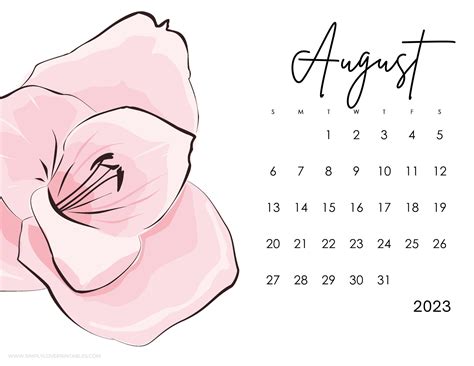 August 2023 calendars simply love printables – Artofit