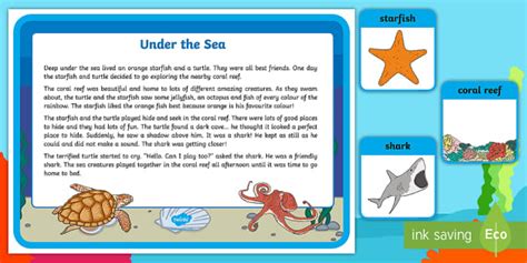 Under the Sea Themed Listening Story Activity (teacher made)