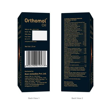 Buy ORTHOMOL AYURVEDIC PAIN RELIEF OIL FOR JOINT PAIN MUSCULAR PAIN- 25 ...