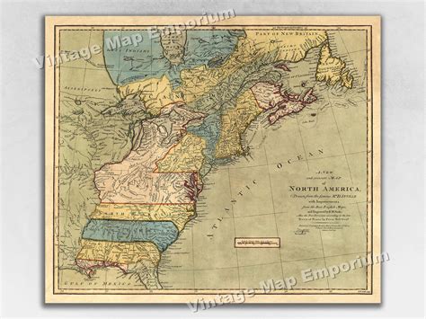 American Revolution Map 13 Colonies