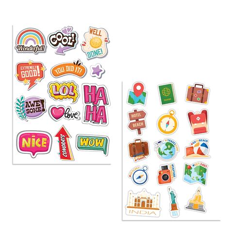 100yellow® Feedback & Travel Theme Combo Vinyl Stickers for Mobile ...
