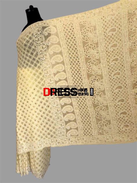 Lemon Yellow Chikan Mukaish Saree – Dress365days