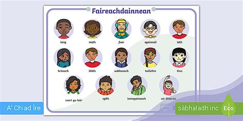 Scottish Gaelic Feelings Word Mat