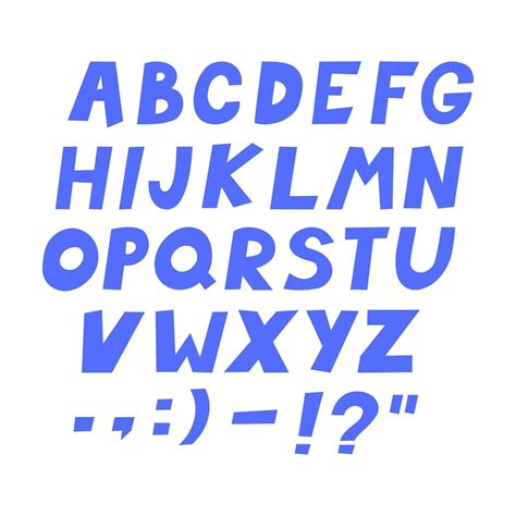 Letters with funny hand drawn children alphabet colored bold italic ...