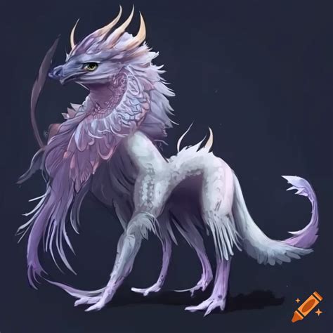Elegant and graceful hybrid mythical creature with large expressive ...