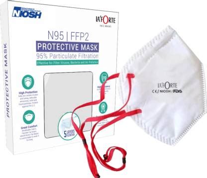 LA'FORTE N95 Head Strap Mask NIOSH CE WHO Approved N 95 Pack of 5 Pcs ...