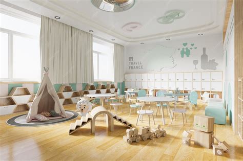 Premium Photo | Interior Of A Modern Kindergarten Classroom