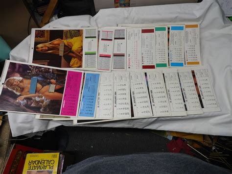 Vintage 1970s & 1980S Playboy Playmates 12 Month Calendar Pin Up Lot Of ...