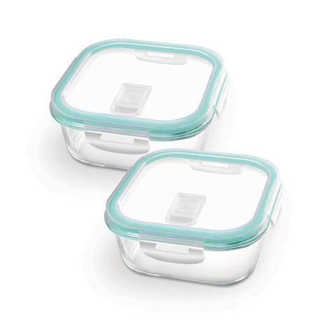 Buy Treo By Milton Hi Borosilicate Clip Fresh Square Container, Set of ...