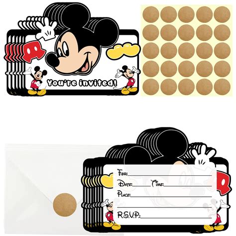 Gogoparty 20 Pcs Mouse Invitation Cards Mouse Birthday Party Invitation ...