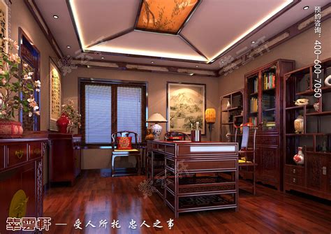 北京湾别墅古典中式装修风格，书房中式装修_紫云轩中式设计图库