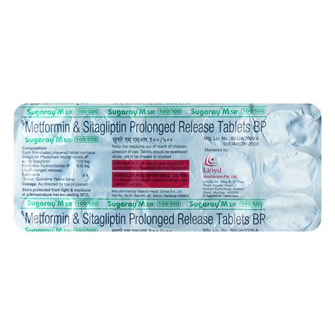 Sugaray M SR 100/500 Tablet | Uses, Side Effects, Price | Apollo Pharmacy
