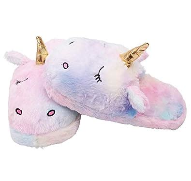 VIRTUAL WORLD Unicorn Indoor Plush Room Slippers Free Size for Adults ...