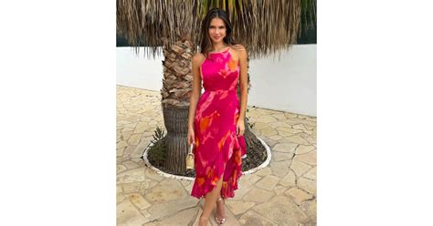 AX Paris Pink Abstract Print Ruffled Midi Dress | New Look