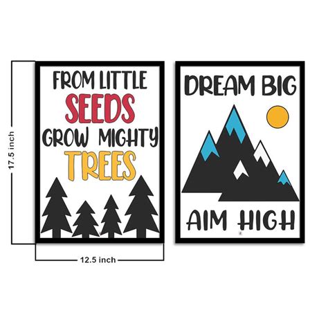 Motivational Art Prints Dream Big Aim High Wall Art for Home, Wall Dec ...