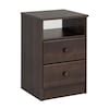 Prepac Astrid 2-Drawer Nightstand in Espresso Finish, Transitional ...