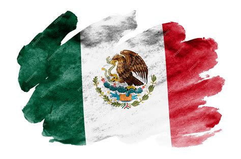 Mexico flag is depicted in liquid watercolor style isolated on white ...