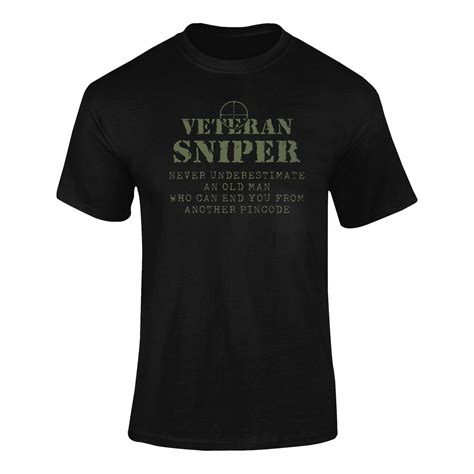 Military Sniper Men’s T-Shirt Never Underestimate – Olive Planet