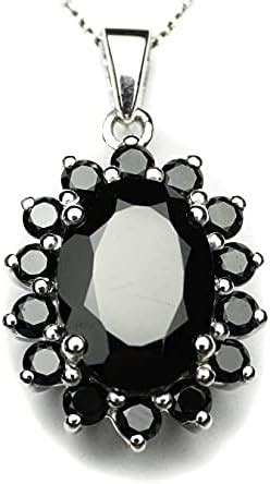 Hiflyer Jewels Luxurious Natural Black Spinel Pendant For Necklace 925 ...