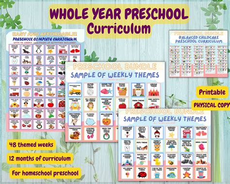 Physical copy whole year preschool curriculum printable for homeschool ...