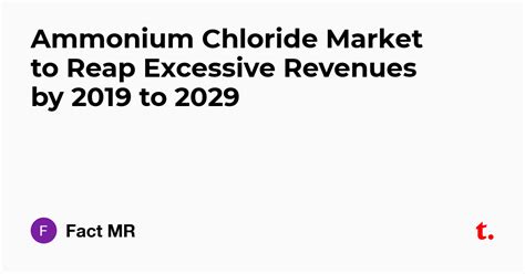 Ammonium Chloride Market to Reap Excessive Revenues by 2019 to 2029 ...