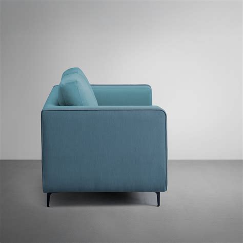 Buy Sleepyhead Mojo 3 Seater Blue Fabric Sofa Online at Best Price