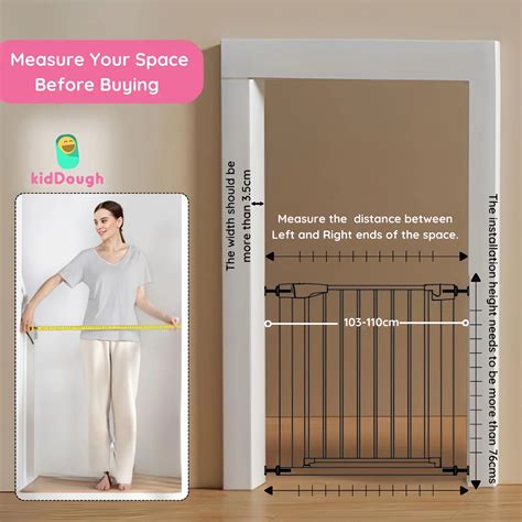 Kiddough Baby Safety Gate - (103-110cms Adjustable Width Coverage ...