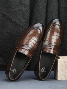House of Pataudi House of Pataudi Men Brown Faux Leather Casual Slip On ...