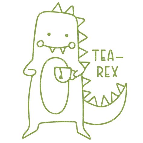 Tea-Rex SVG for Easy Funny Craft Projects