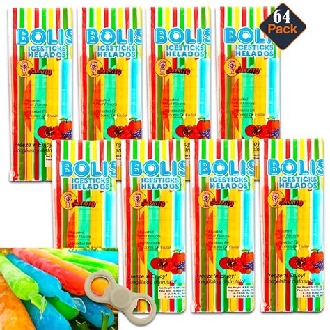 Amazon.com: Bolis Freezer Pops - 8 Packs of Bolis Helados Icesticks ...