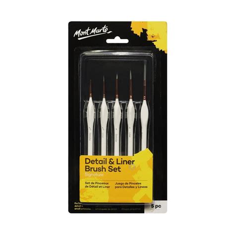 Mont Marte - Signature Detail & Liner Brush Set (5 pc) — Mango