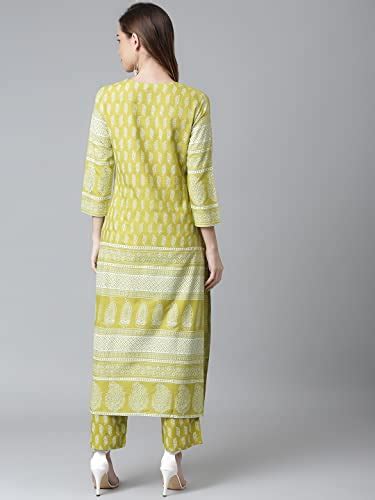 Buy Khushal K Women's Rayon A-Line Kurta (KK-282-Lemon-Green-S_Lemon_S ...