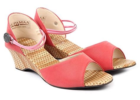 Buy Anupamaa Women's Pink Denim Wedges - 11 UK at Amazon.in