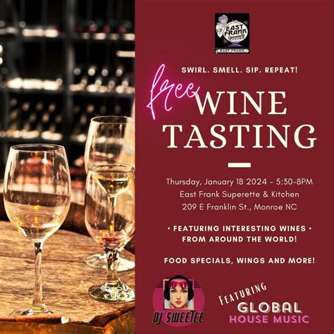 Free Wine Tasting, East Frank Superette and Kitchen, Monroe, 18 January ...