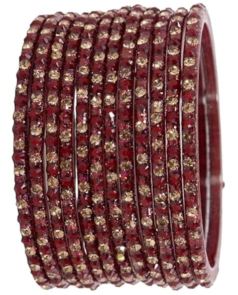 Indian Fancy Diamond Stone Bangles-Pack of 12 – BLING QUEEN