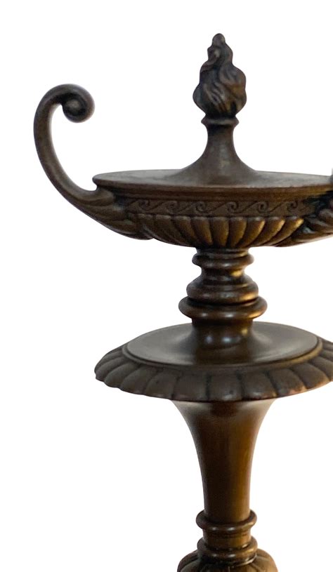 Bronze Floor Lamp with Antique Art Glass Shade, American, 1920s For ...