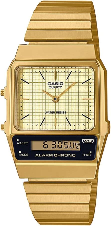 Casio Vintage B640WGG-9DF Gold Digital Dial Gold Stainless Steel Band ...